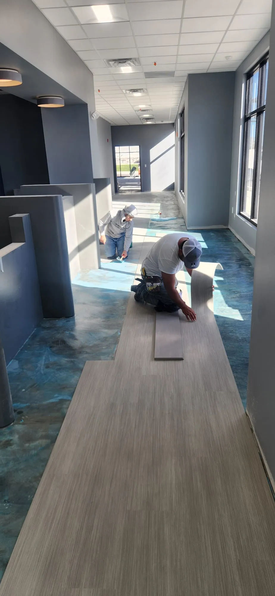 Luxury vinyl plank flooring installation