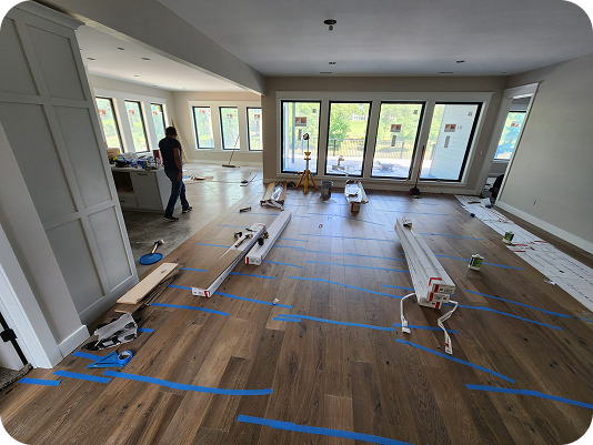 Completed hardwood flooring project in Kansas City