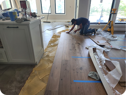 Professional floor installation before and after