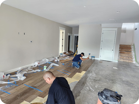 Residential flooring installation project